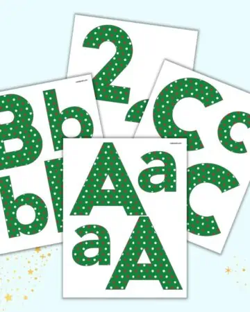 a preview of Christmas polka dot bulletin board letter printables