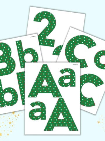 a preview of Christmas polka dot bulletin board letter printables