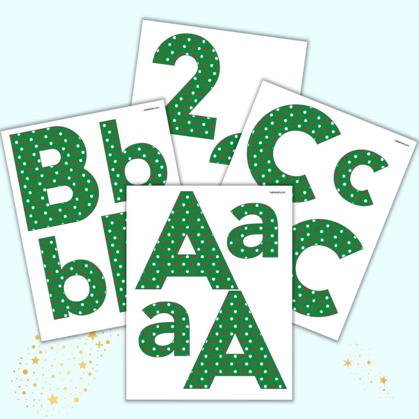 Free Printable Christmas Bulletin Board Letters - Polka Dots - The Artisan  Life