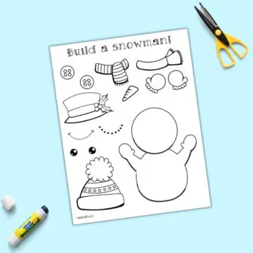cut and paste snowman template craft