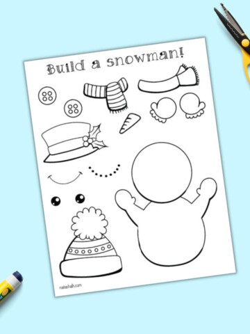 cut and paste snowman template craft