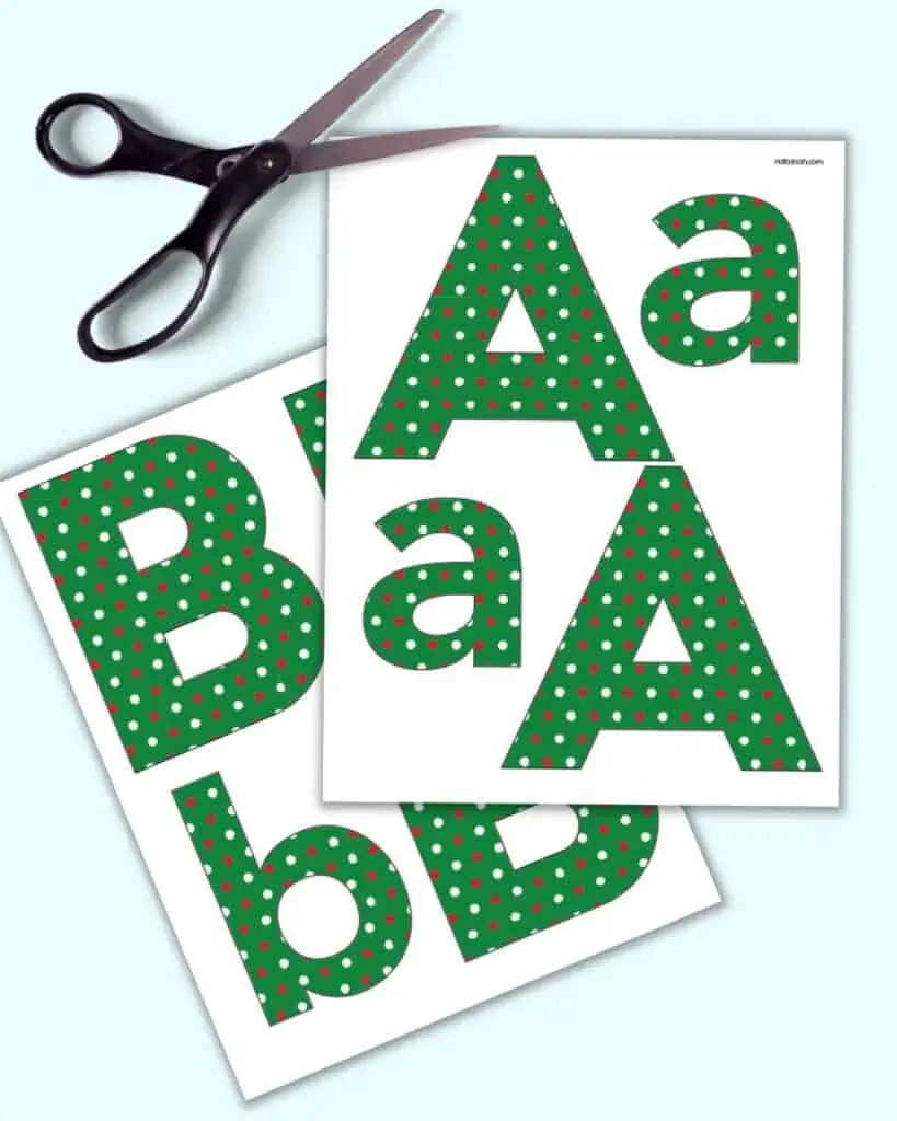 Free Printable Christmas Bulletin Board Letters Polka Dots The 