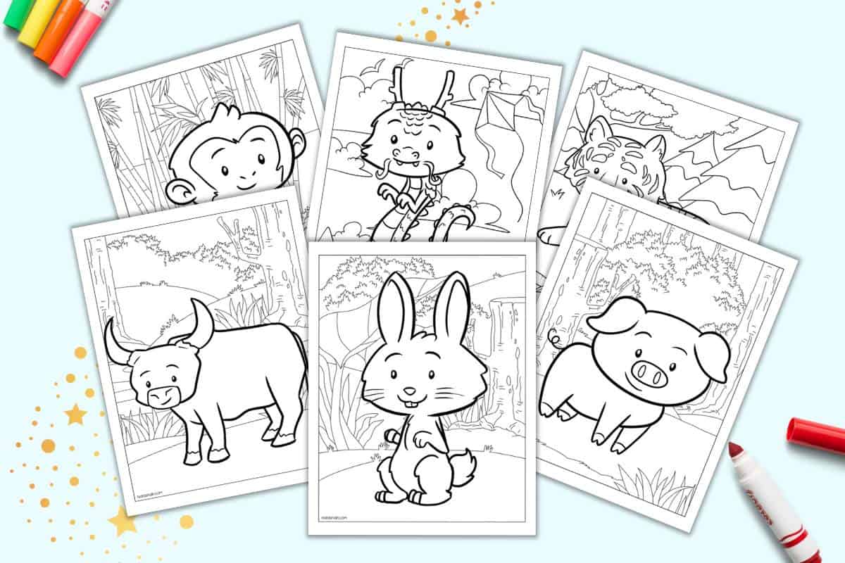 Free Printable Chinese Zodiac Animals Coloring Pages for Kids - The ...