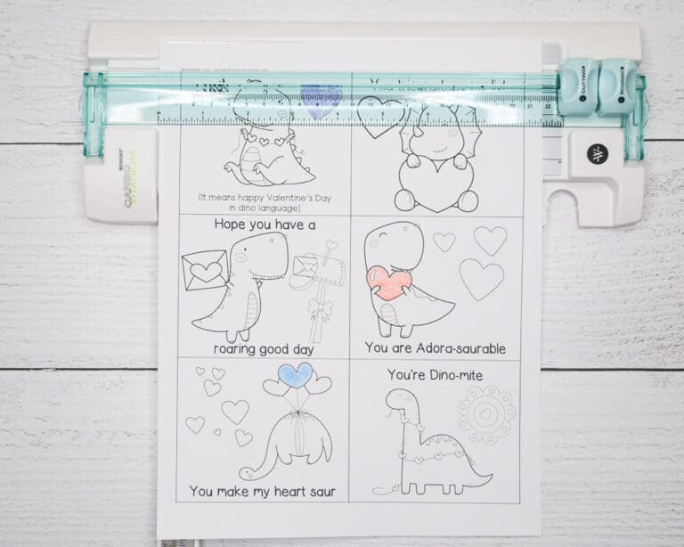 Free Dinosaur Black and White Printable Valentine Cards - The Artisan Life