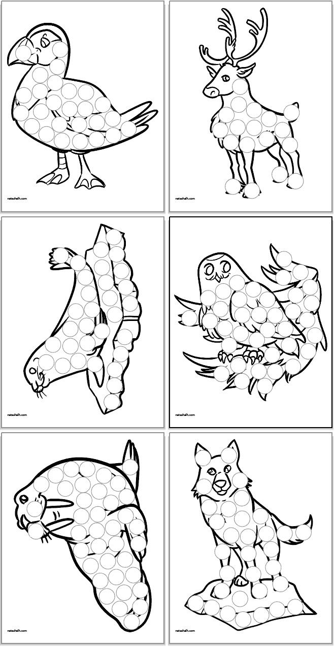 13+ Free Printable Safari Animal Dab It Marker Pages - The Artisan Life