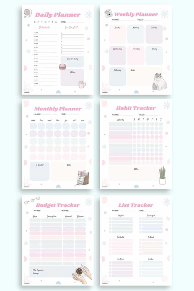 Free Cute Printable Planner for Winter - The Artisan Life