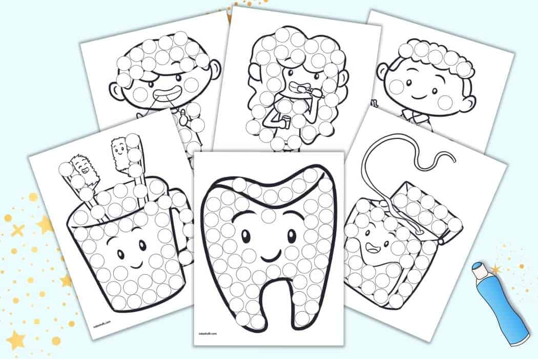 Free Printable Dental Health Dot Marker Coloring Pages The Artisan Life