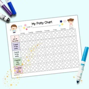 A free printable potty chart for toddlers