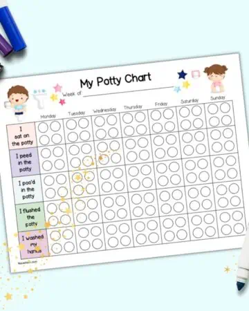 A free printable potty chart for toddlers