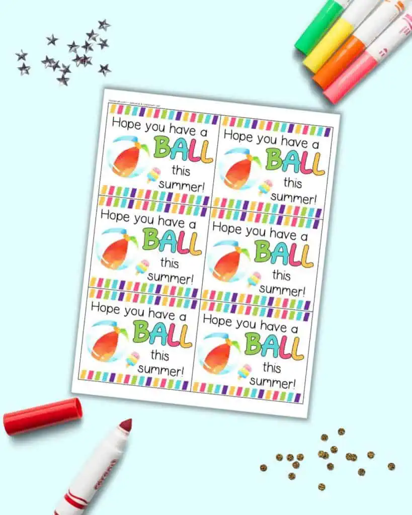 Have a Ball This Summer Printable Gift Tags - The Artisan Life