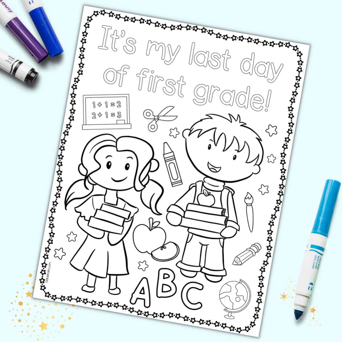 Free Printable Last Day Of First Grade Coloring Page The Artisan Life