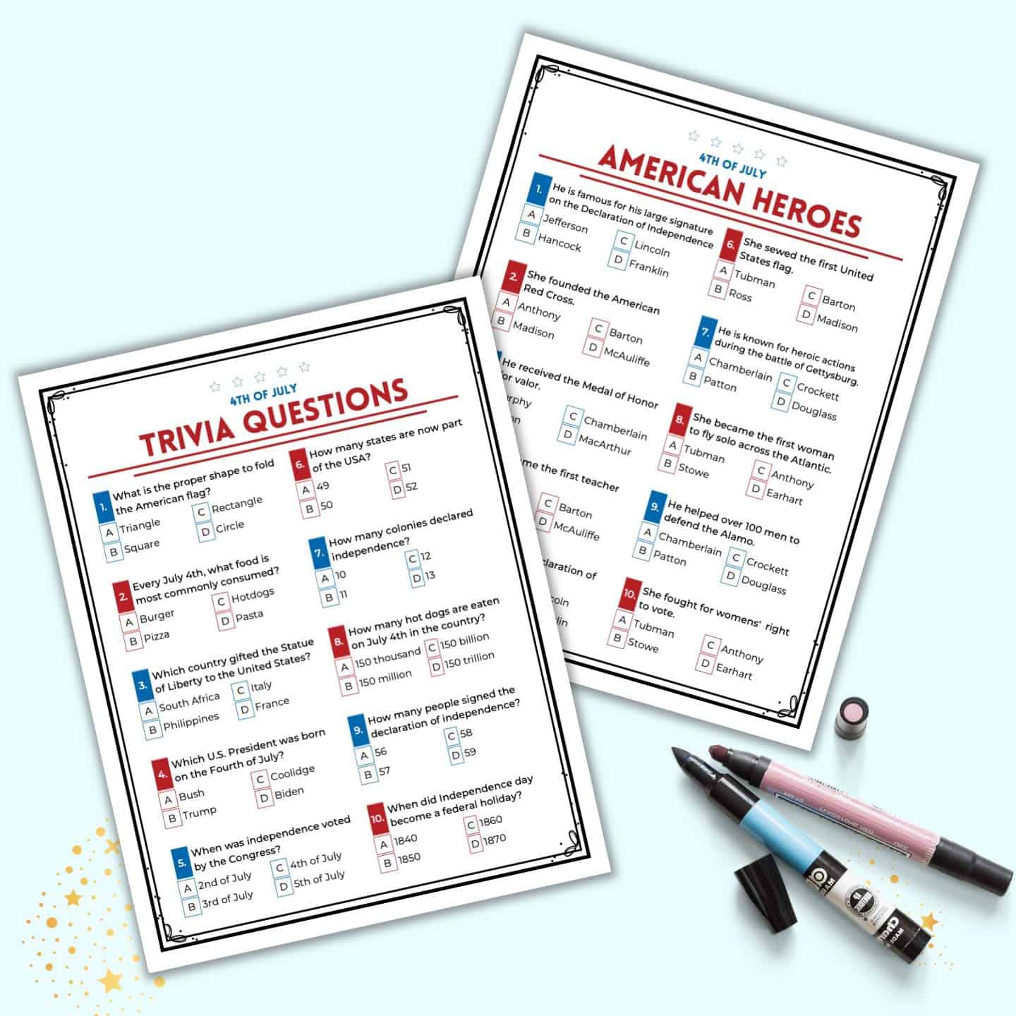 Free July 4th Trivia Questions And Answers Printable The Artisan Life