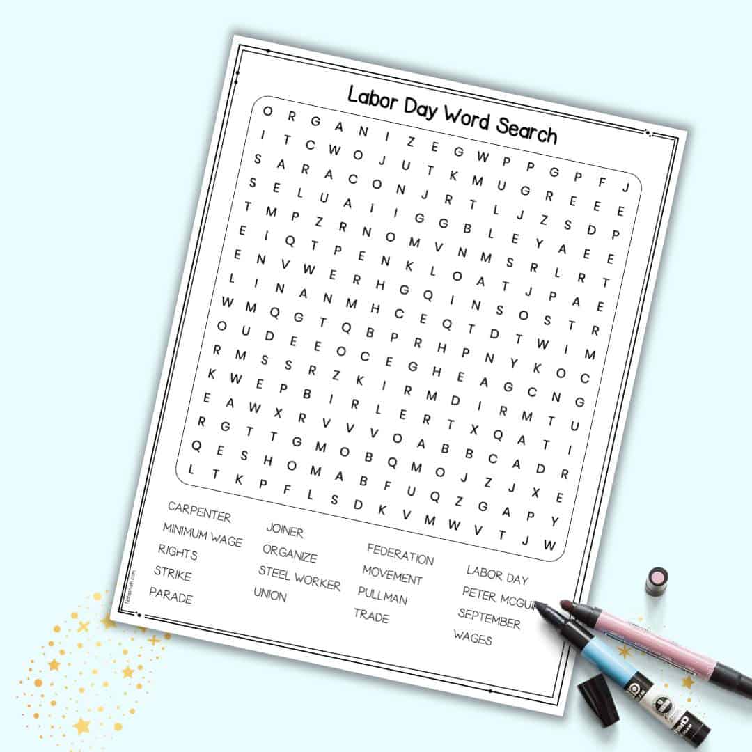 Free Printable Labor Day Word Search Puzzle The Artisan Life