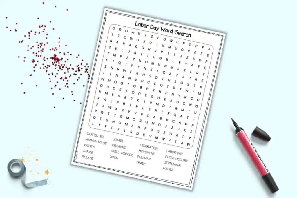 Free Printable Labor Day Word Search Puzzle The Artisan Life