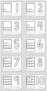 Free Printable Apple Themed Free Printable Number Mats - The Artisan Life