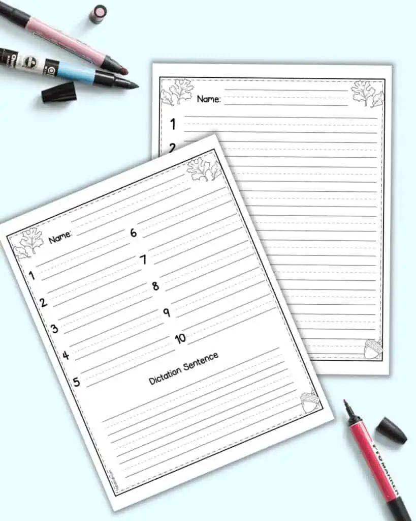 free printable spelling test paper