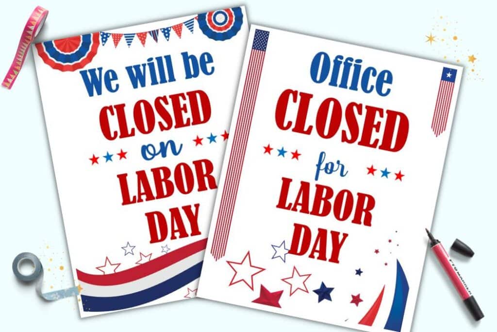 Free Printable Labor Day Closed Sign Template The Artisan Life