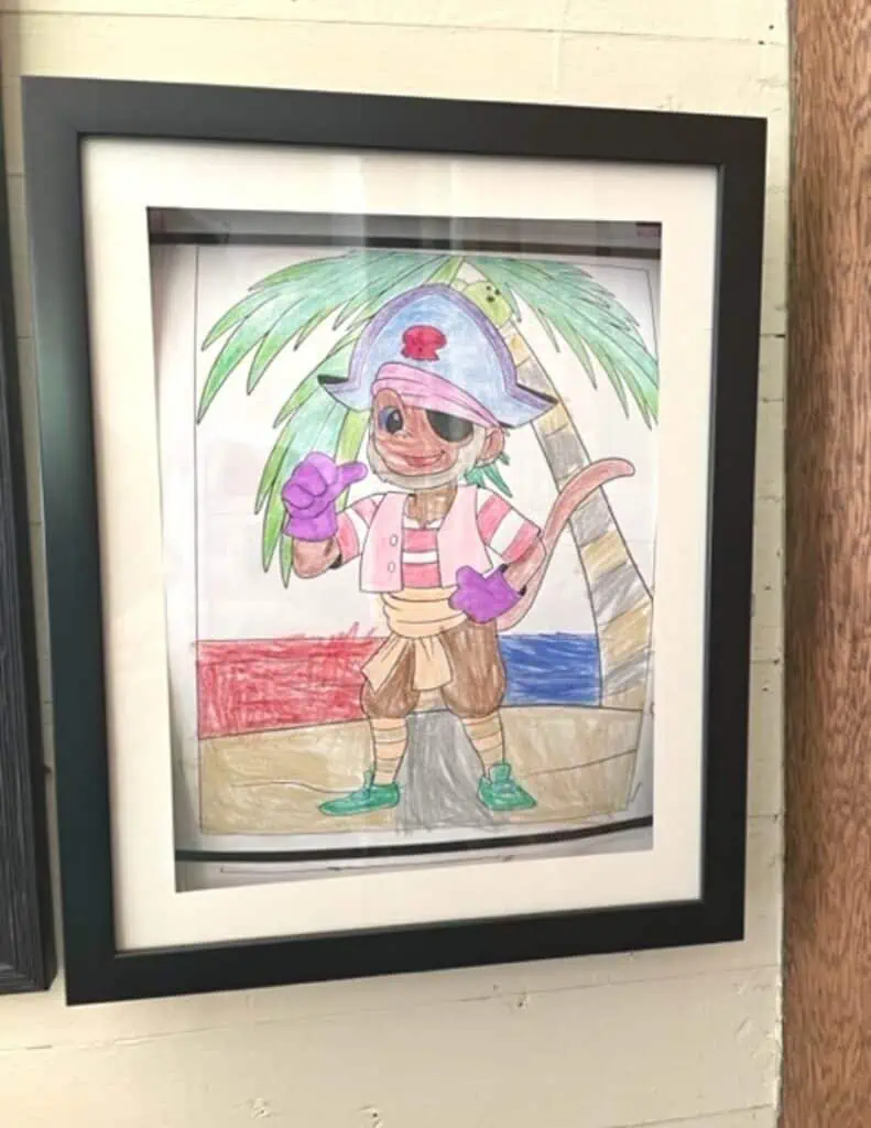 A picture of a display frame for child's artwork 