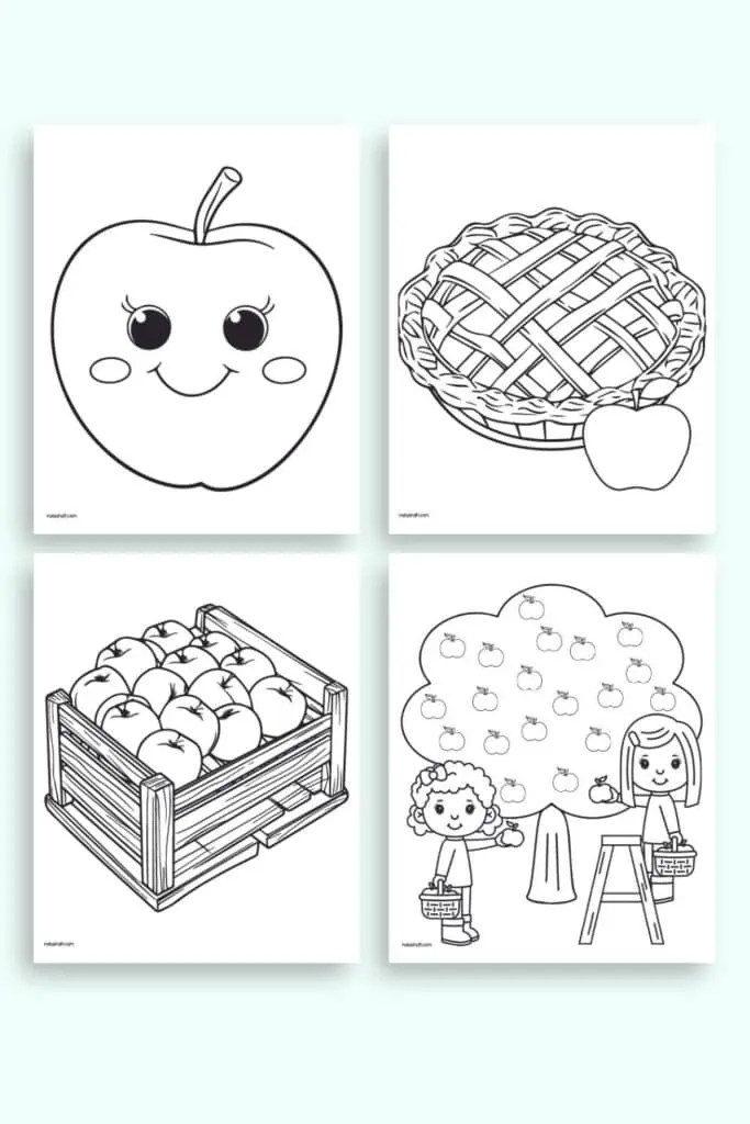 fall apple coloring page