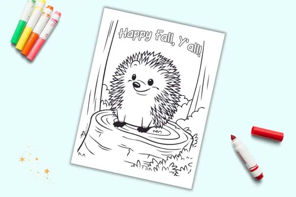 Free Printable Happy Fall Y'all Coloring Page The Artisan Life