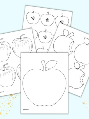 A preview of four apple template printables