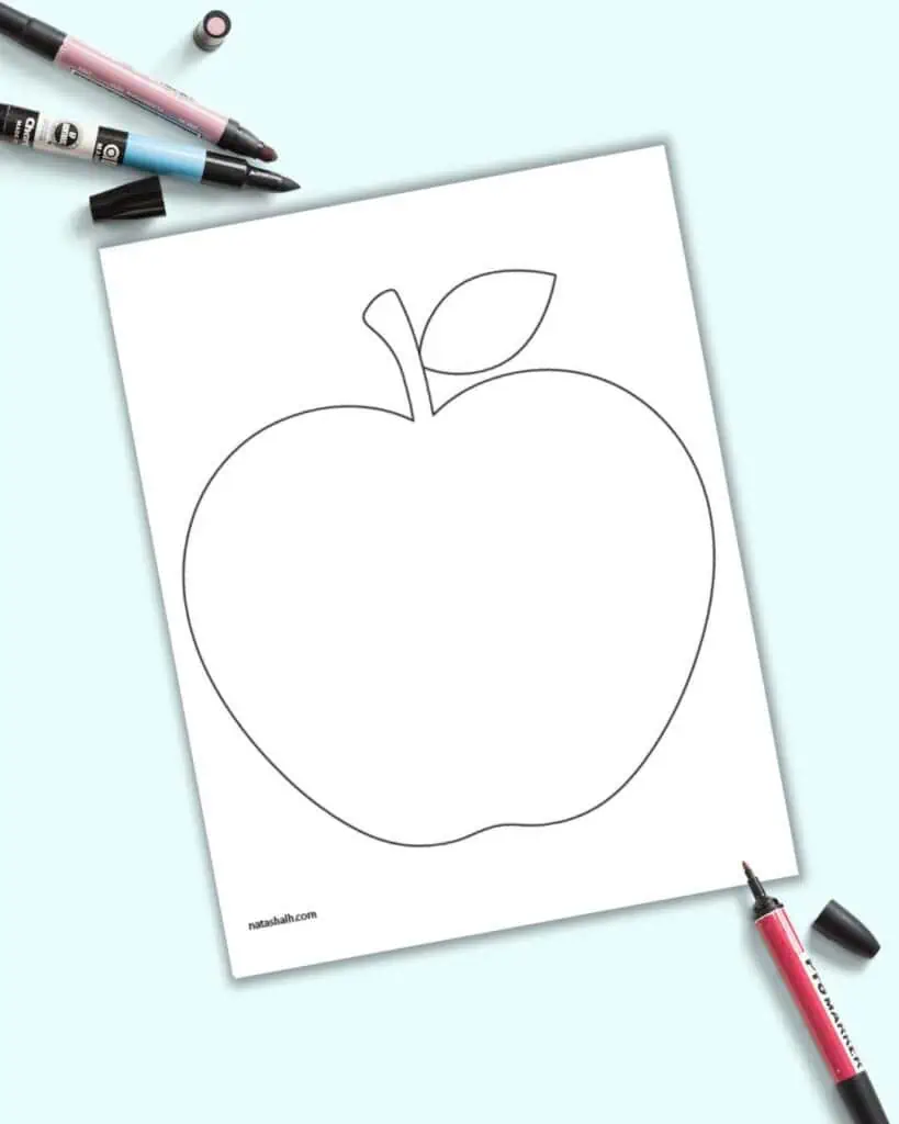 A large blank apple pattern outline.