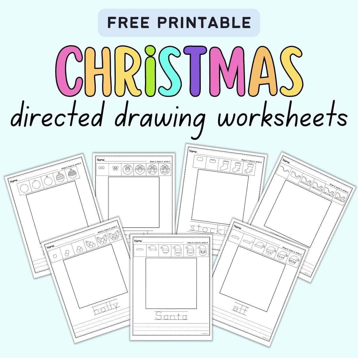 Directed Drawing DecemberChristmas Tree Gingerbread Winter How to Draw Step  by