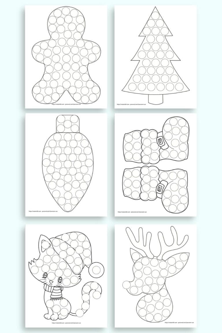 13 Free Christmas Dot Marker Printables - Christmas Dot Marker Preview 768x1152 