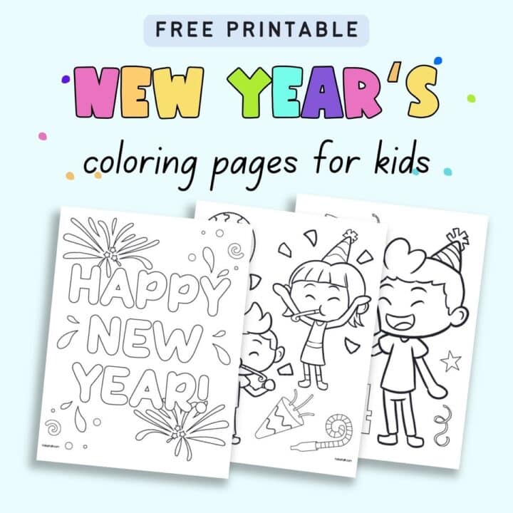 Free Printable Happy New Year Coloring Pages - The Artisan Life