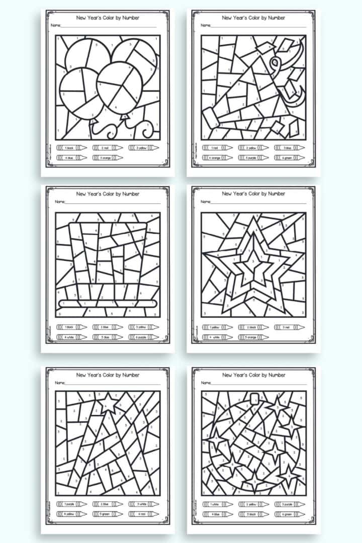 Free Printable New Year s Eve Color By Number Pages The Artisan Life Free printable new year s eve color by number pages the artisan life