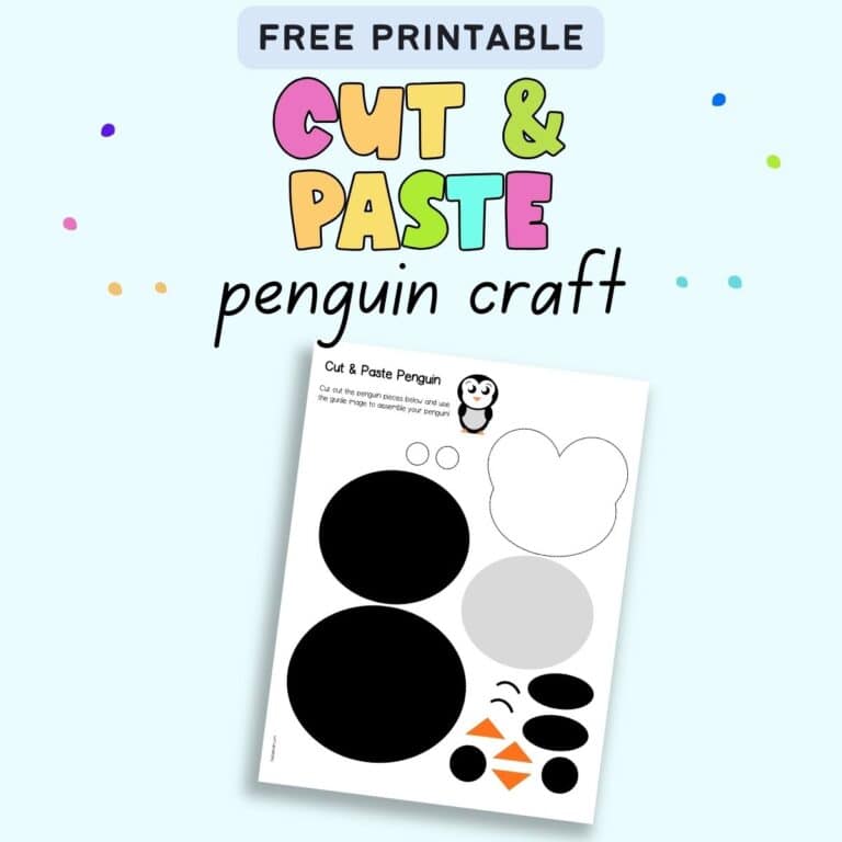 Free Printable Penguin Craft (cut & paste penguin) - The Artisan Life