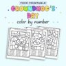 Free Printable Groundhog's Day Color by Number - The Artisan Life