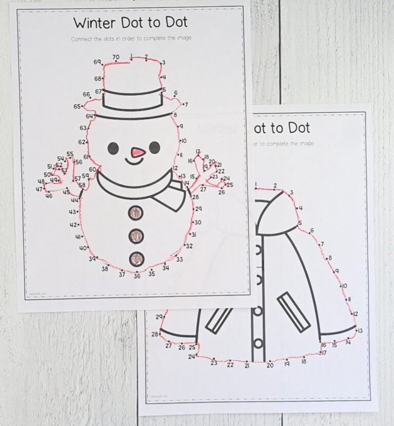 Free Connect the Dots Winter Printables - The Artisan Life