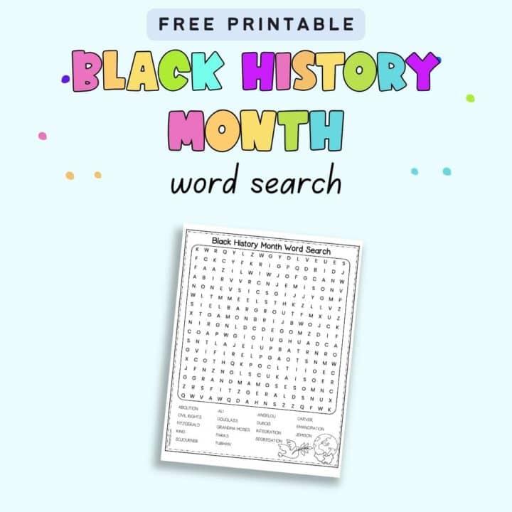 Free Printable Black History Month Word Search - The Artisan Life