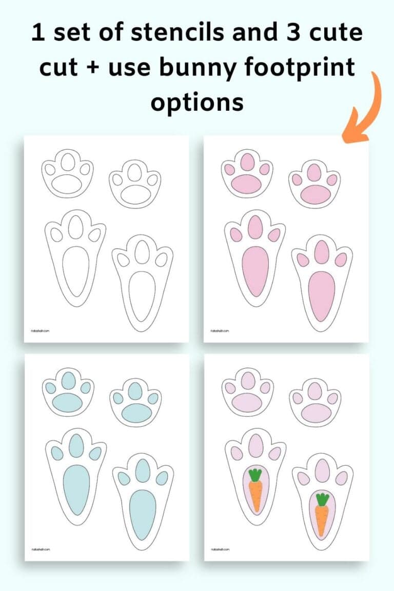 Free Easter Bunny Footprint Stencil Printable - The Artisan Life