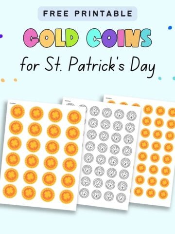 Text "free printable gold coins for st patrick's day"