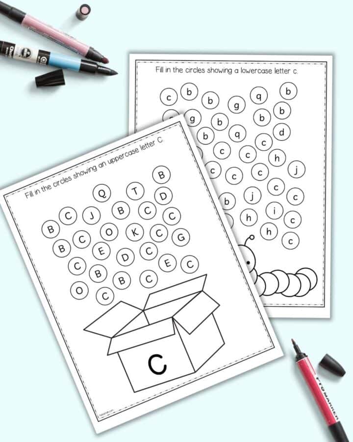 Spot & Dot Letter C Worksheets - The Artisan Life