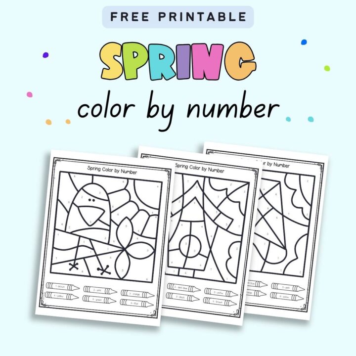 Free Printable Spring Color by Number Worksheets - The Artisan Life