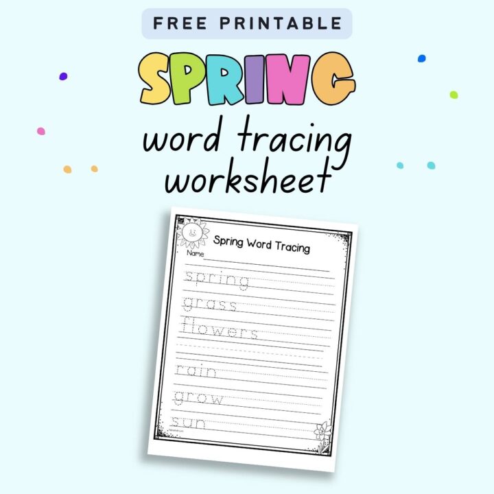 Free Printable Spring Word Tracing Worksheet - The Artisan Life