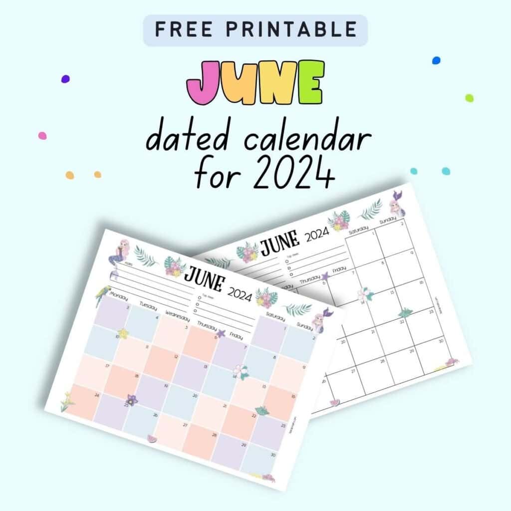 Free 2024 June Calendar Printable - The Artisan Life