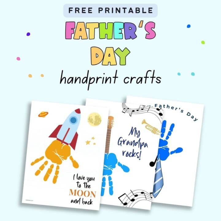 Father's Day Handprint Craft Free Printables - The Artisan Life