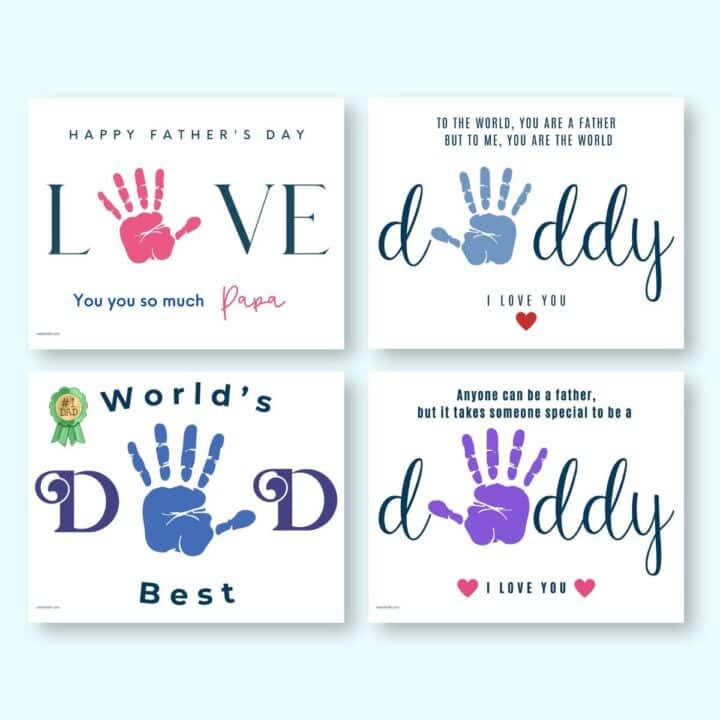 Father's Day Handprint Craft Free Printables - The Artisan Life