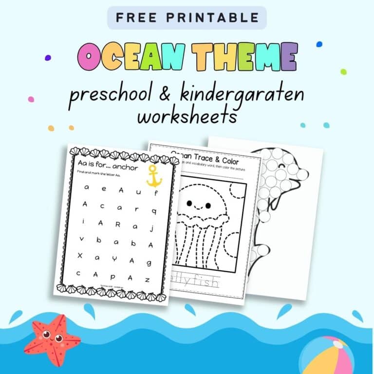 Free Printable Ocean Themed Preschool Worksheets for Preschool ...