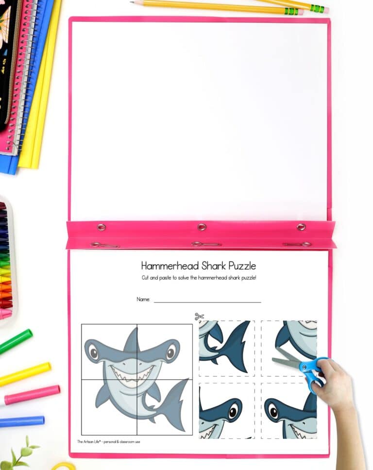 Free Printable Hammerhead Shark Puzzle - The Artisan Life