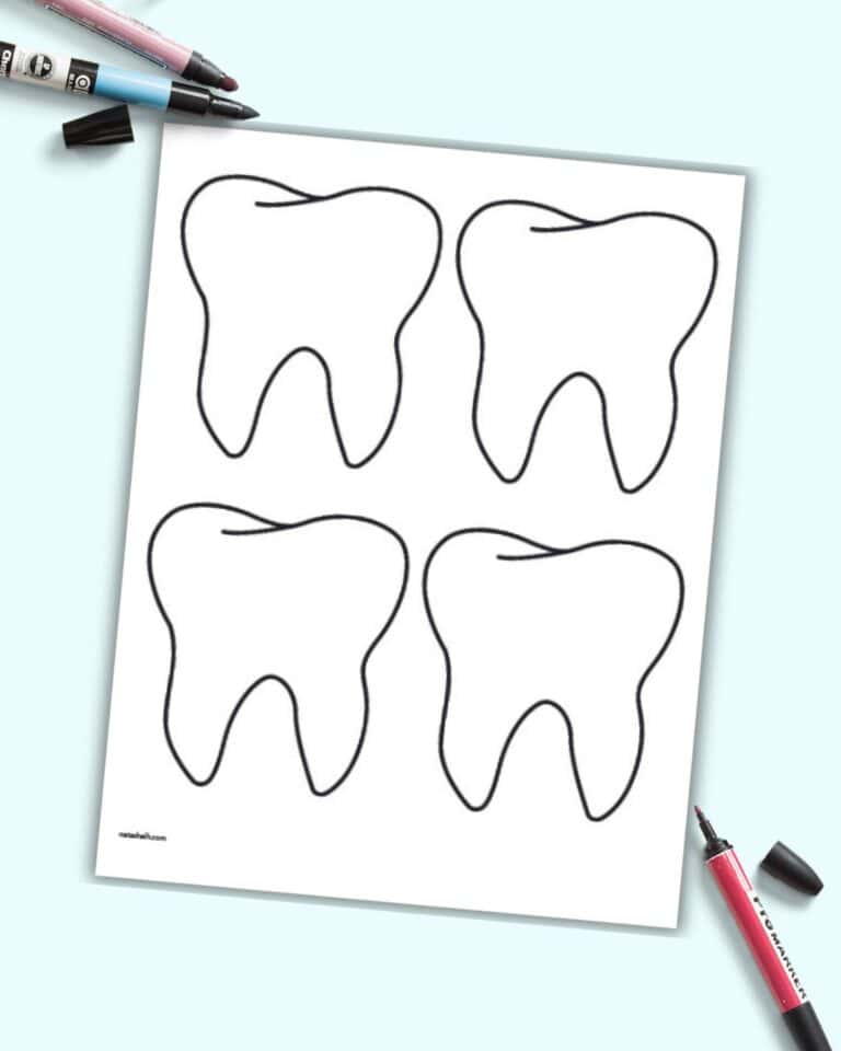 Free Printable Tooth Templates (  writing paper ) The Artisan Life