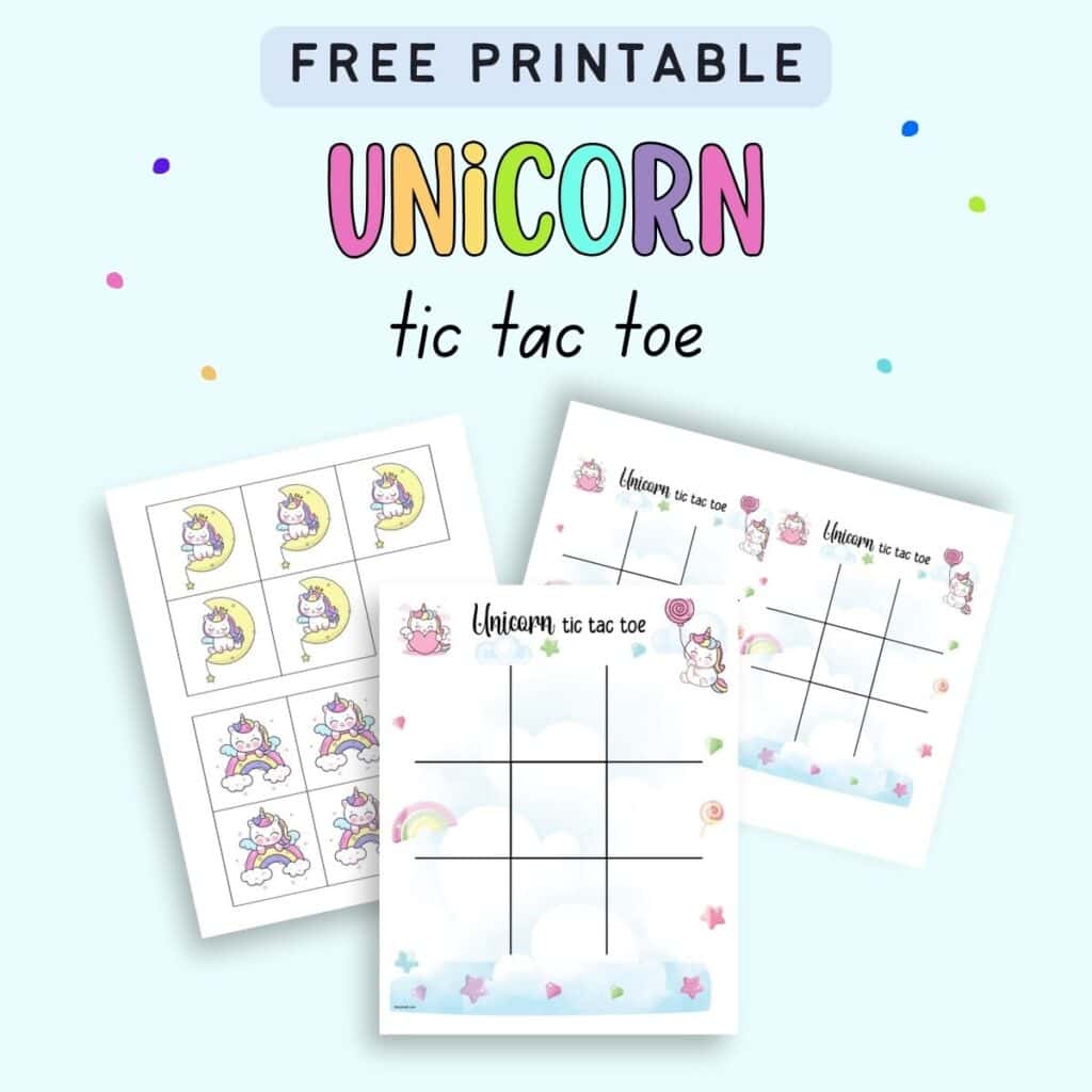 Free Printable Unicorn Tic Tac Toe - The Artisan Life