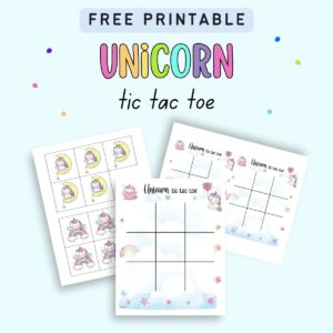 Free Printable Unicorn Tic Tac Toe - The Artisan Life