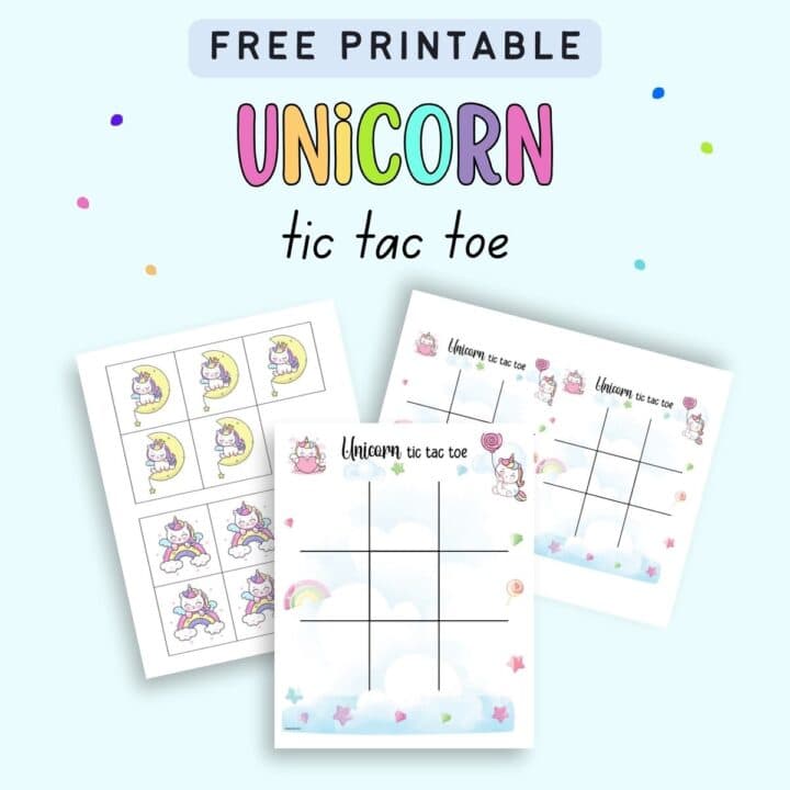 Free Printable Unicorn Tic Tac Toe - The Artisan Life