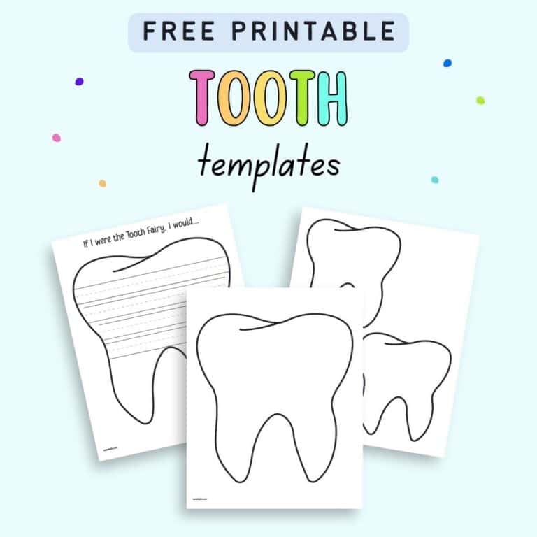 Free Printable Tooth Templates - Free Printable Tooth Templates 768x768 
