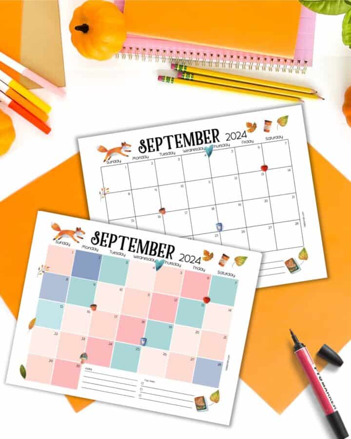 Free Printable September Calendar for 2024 - The Artisan Life